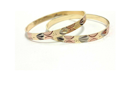 3 Tone Plated | Diamond Cut Bangles